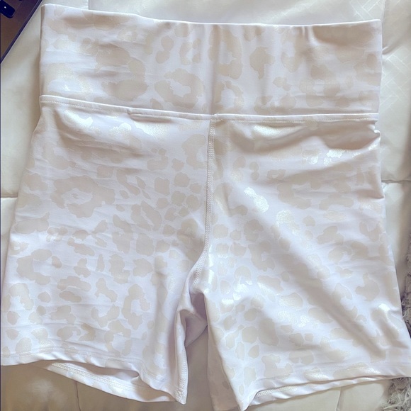 Alina Sol White Leopard Foil Bike Shorts - Picture 5 of 5